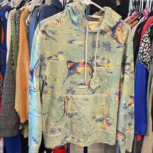 RARE Ralph Lauren Polo Cream and Blue Hoodie